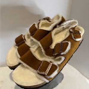 Birkenstock Milano Genuine Shearling Slingback Sandal Women’s size 9-9.5 NEW